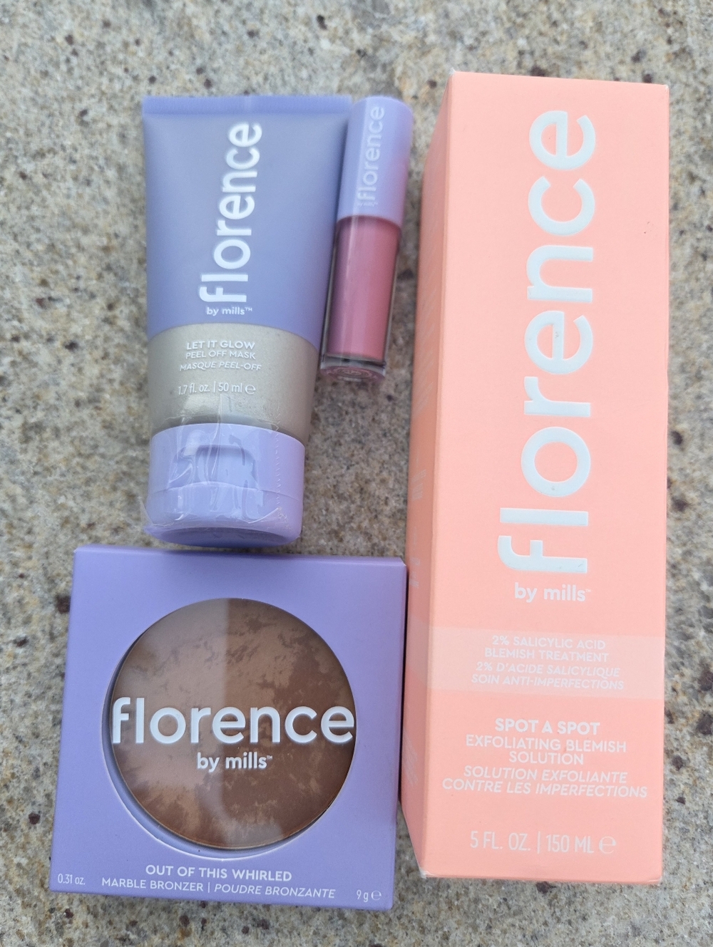 Florence by Mills Beauty Bundle – Bronzer, Lip Gloss, Glow Mask & Spot Treatment